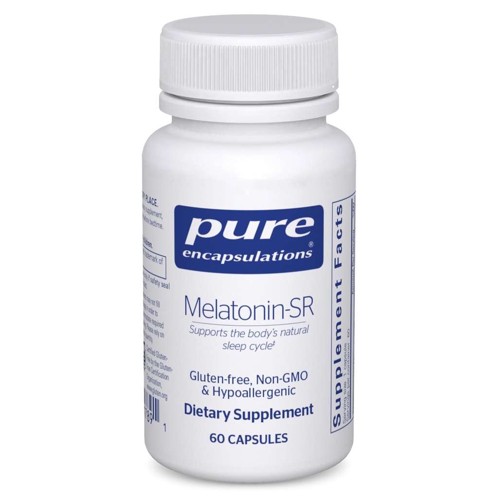 Pure Encapsulations Μελατονίνη-SR - Εκτεταμένη απελευθέρωση Μελατονίνη - Υποστηρίζει Αναπαύσιμο ύπνο* - Συμπλήρωμα ύπνου - Χωρίς γλουτένη & Vegan - 60 κάψουλες