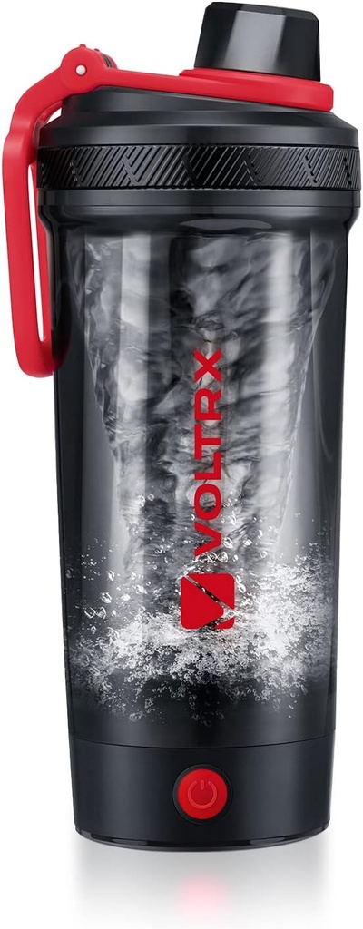 VOLTRX Shakeer μπουκάλι, Gallium USB C επαναφορτιζόμενη ηλεκτρική πρωτεΐνη Shake Mixer, Shakeer Cups για τα Shakes πρωτεΐνης και την αντικατάσταση γεύματος Shakes, BPA δωρεάν, Φτιαγμένο με Tritan, 24oz, κόκκινο