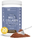 Sağlıklı Yaşam Proteinleri - Hidrolyzed Multi Collagen, Toz Türü I, II, III, V & X - Grass Fed Bovine, Wild Caught Marine, Free Range Chicken - Gluten Free (Ccolate, 8 oz)