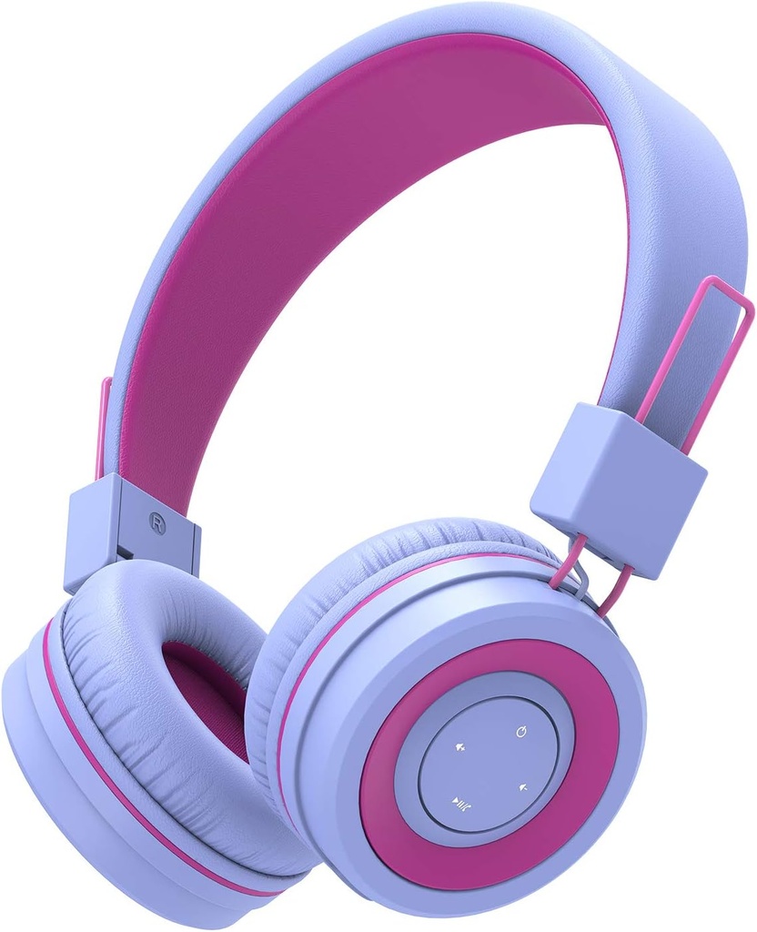 iClever BTH02 Παιδικά ακουστικά Bluetooth, 93H Playtime, Πτυσσόμενα, Ρυθμιζόμενη κορδέλα, Bluetooth 5.4, Παιδικά Ασύρματα ακουστικά με Μικρόφωνο για IPad/Tablet/School/Travel, Μωβ