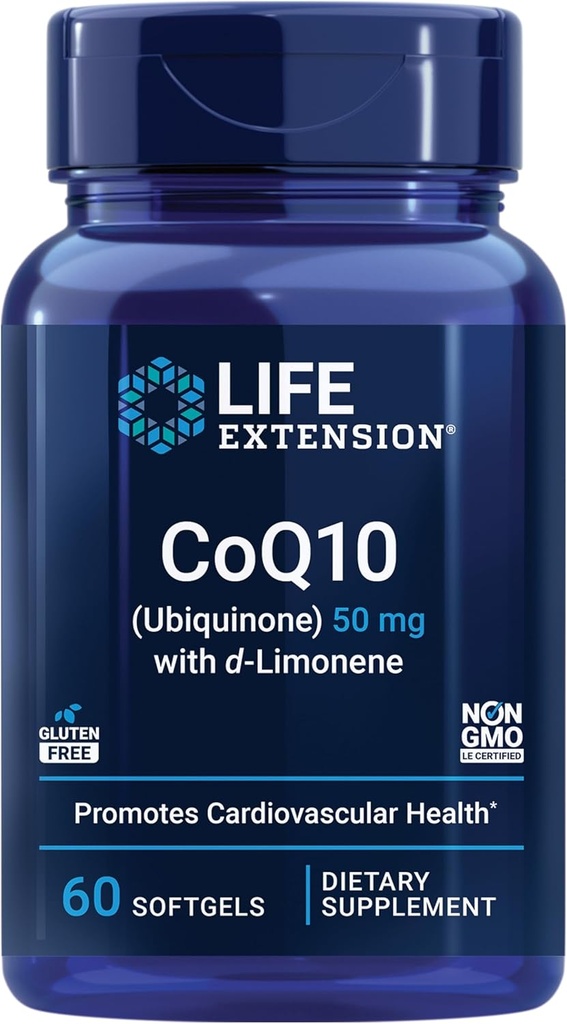 Life Extension Super-Absorbable CoQ10 (Ubiquinone) d-Limonene, Kalp Sağlığı Tamam, General Fatigue, oxidative Stres Savunması, 50 mg, Non-GMO, Gluten-Free, 60 yumuşakgels