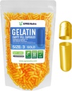XPRS Nutra Μέγεθος 3 Κενές κάψουλες - 1000 Count Empty Gelatin Κάψουλες - Χάπια DIY Καψάκιο Γέμισμα - Γέμισμα Pure Bovine Pill Caps Gel για Do-It-Yourself Συμπληρώματα (Χρυσό)