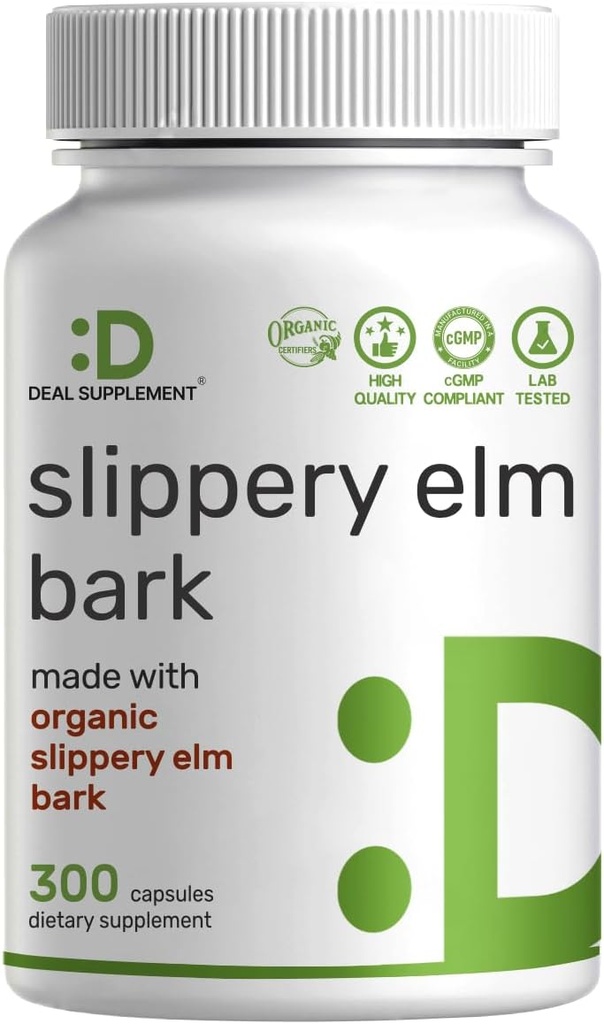 DEAL SUPPLEMENT Slippery Elm Capsules – 300 Pills, Organik İç Bark Toz Taklitiyle Yapıldı – Soothing Throat & Digestive Support – Non-GMOMO Capsules – 300 Pills, Made with Organic İç Bark Toz Ekstraksiyon – Natural Herb for Soothing Throat & Digestive Support – Non-GMOMOMO