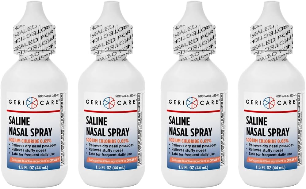 GeriCare Saline Nasal Sprey 1.5 FL OZ Miisturing sodyum Klorid 0.65% (Görünen 5)
