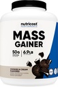 Nutricost Mass Gainer Cookies N Cream Flavor, 6.9 LBS, 50 Grams of Protein Per Serving - Non-GMO