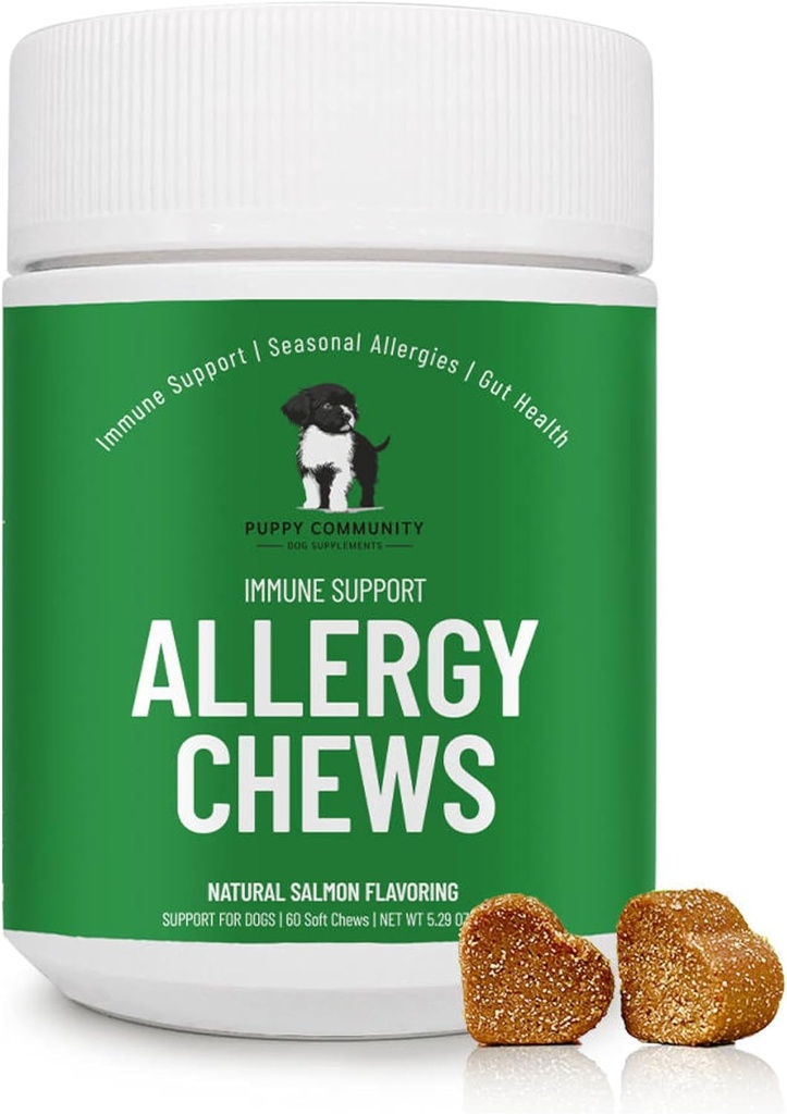 Antivirüs Yardımı Chews: Soothe Itchy Köpekler with Immunity Support – Dog Alerji Chews, Köpekler için Probiyotikler, Mevsimlik Tüm Enerjiler, Cilt ve Önlü - 60 Tasty Bites, Brown