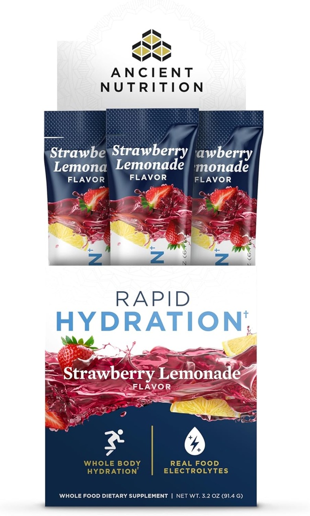 Eski Beslenme Hızlı Hydration Toz, Strawberry Lemonade, Doğal Deniz Salts ve Red Marine Algae, Destekler Hızlı Vücut Hydration ve Hücre Sağlığı, 15 Hizmet