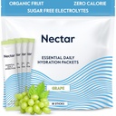 Πακέτα Ενυδάτωσης Nectar - Packets σκόνης ηλεκτρολυτών - Χωρίς ζάχαρη & 0 θερμίδες - Βιολογικά Υγρά Φρούτων Καθημερινά IV Υδραυλικά Στικ για Αφυδάτωση Ανακούφιση & Ταχεία ενυδάτωση (Grape 18 Pack)