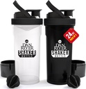 DAN RIVER 2-πακέτο Shaker μπουκάλι 24oz πλαστική πρωτεΐνη shaker & Mixer 