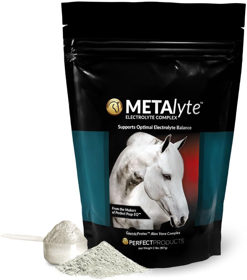 MetaLyte Complete Equine Electrolyte with Gastrik Soothing Aloe Vera, Great Tasting Toz Formula (2 lb, 60 Day Supply)