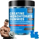 Kretine Monohidrat Gummies - 5g of the Strength and Build Muscle, Sugar Free, Vegan, Blueberry Flavor, Her şişe / 120 Capsules, Men & Women (1)