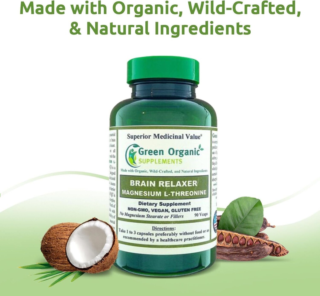 Πράσινο οργανικά συμπληρώματα Μαγνήσιο L-Θρεονίνη 90 VCaps