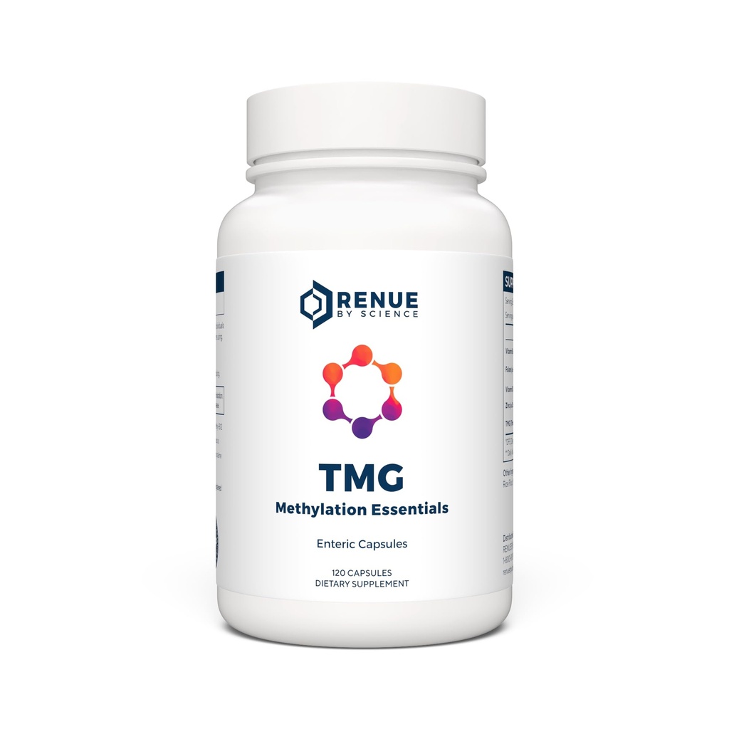 Renue By Science TMG | High Strength TMG Supplements | 120 Tritilglycine Capsules - B12 Vitamin B6 Folate & çinko ile hizmet başına 900 mg TMG | USA & Third-Party Tested