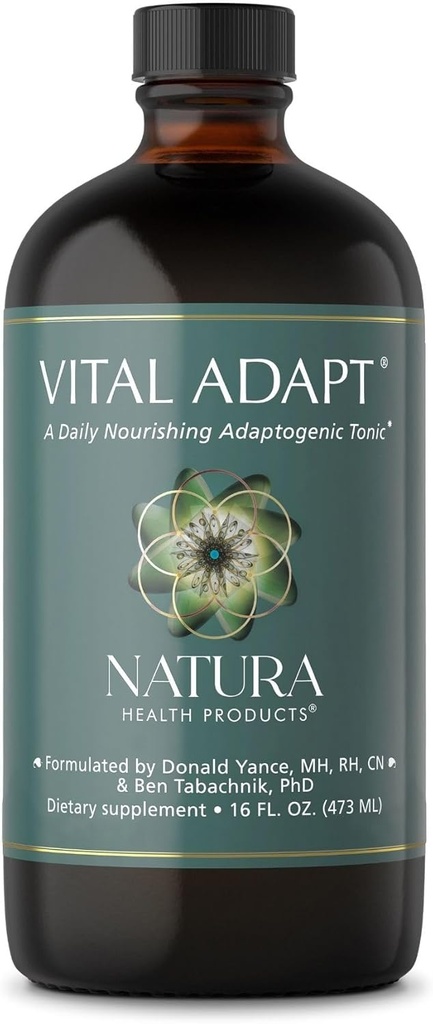 Natura Health Products Vital Adapt Supplement - Daily Nourishing Adaptogen Tonic for Endocrine Function Support - The Rhodiola, Ashwagandha, Cordyceps, Reishi (16 Akışkanlar oz)