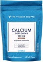 Kalsiyum Chews 1000 mg, Chocolate Flavored Chews - Mineral Sağlıklı Kemikler ve Dişler için Temel, Yapay Tatlıcılar - Vitamin K1 & D3 (60 Chews) ile Vitamin Dükkanı