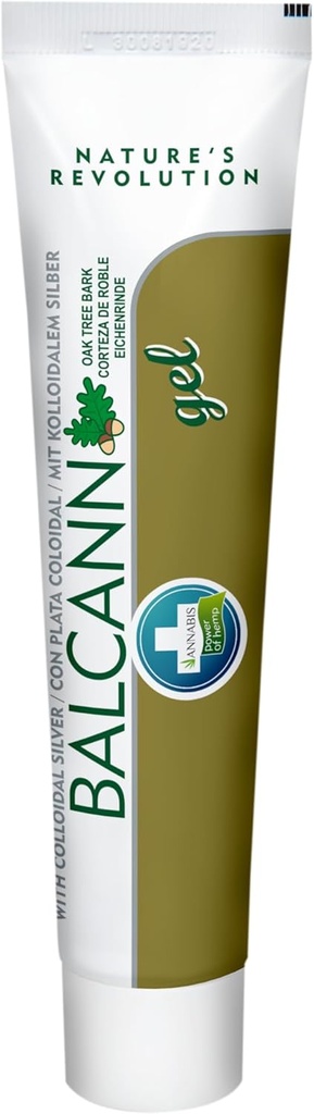 Annabis BALCANN Natural Vegan Skin Hemp Gel Oak Tree Bark - Moistizes and Soothes Irritated, Eczematous, and Psoriasis Skin - After-Sun, Sunburn ve Burn Care
