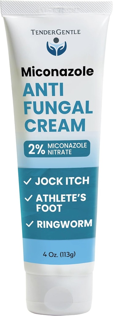 Miconazole Αντιμυκητιασική Κρέμα για το Δέρμα - 4 oz της Miconazole Nitrate για Jock Itch, Athlete's Foot, Icing, και Ringworm
