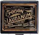 Silver Vintage Pill Box 7 Day Metal Pill Box με καθρέφτη και 8 διαμερίσματα Χαριτωμένο Travel Pill Organizer για το πορτοφόλι (Poison Laudanum)