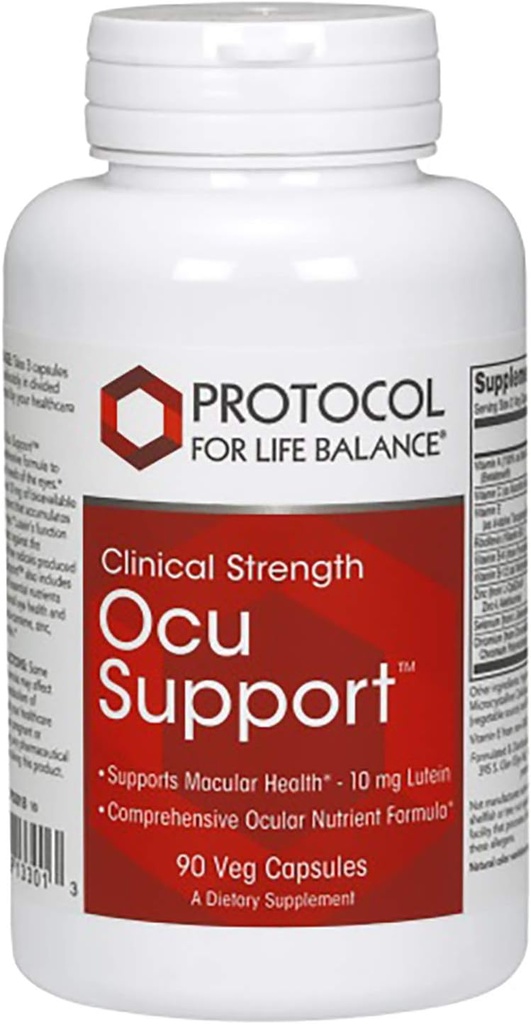 Protocol For Life Balance - Ocu SupportTM (Κλινική Δύναμη) - Πλήρης Φόρμουλα με Λουτεΐνη για την υποστήριξη της Macular Υγείας & Συνολική Λειτουργία ματιών - 90 Κάψουλες