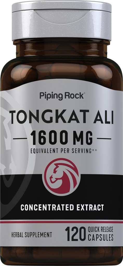 Piping Rock Tongkat Ali | 1600 mg | 120 Capsules | Longjack Extract | Herbal Supplement | Non-GMO, Gluten Free