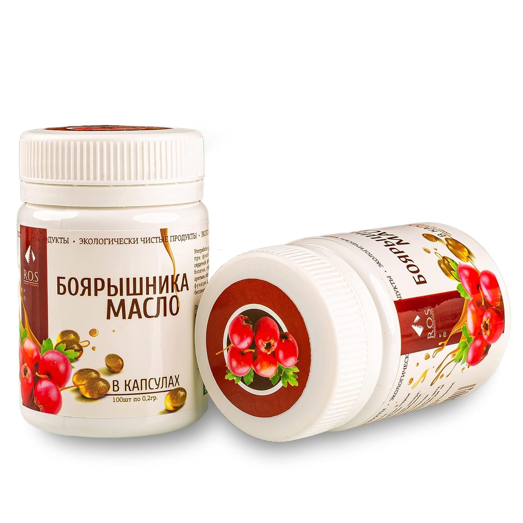 Sibirya Hawthorn Oil 200 Capsules Ekstra Virgin Cold Pressed (2 Pack)