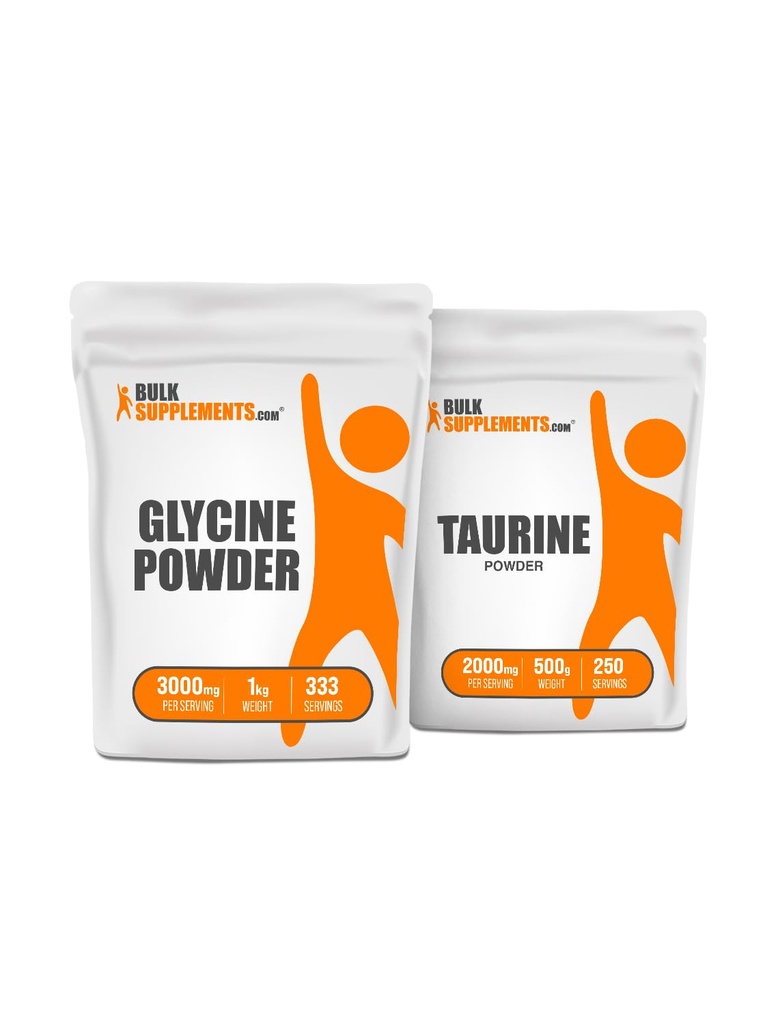 BulkSupplements Glycine 1kg + Taurine 500g Sche