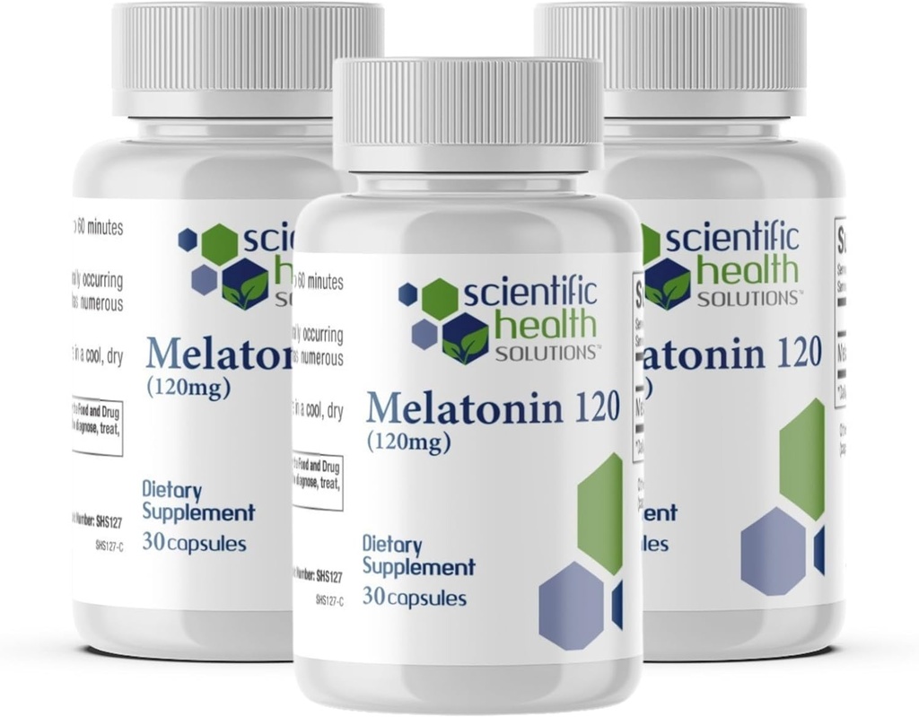 Melatonin 120 mg | Single-Dose Melatonin in Easy-to-Swallow Capsules | Vegan, Non-GMO & Gluten-Free | US- Made Extra Melatonin (3-Pack)