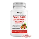 Organik Camu Camu% 20 Vitamin C Capsules - Immune, Collagen, Metabolism Desteği - 120 Veggie Capsules - Non GMO, Gluten Free, Vegan Supplement Supplement