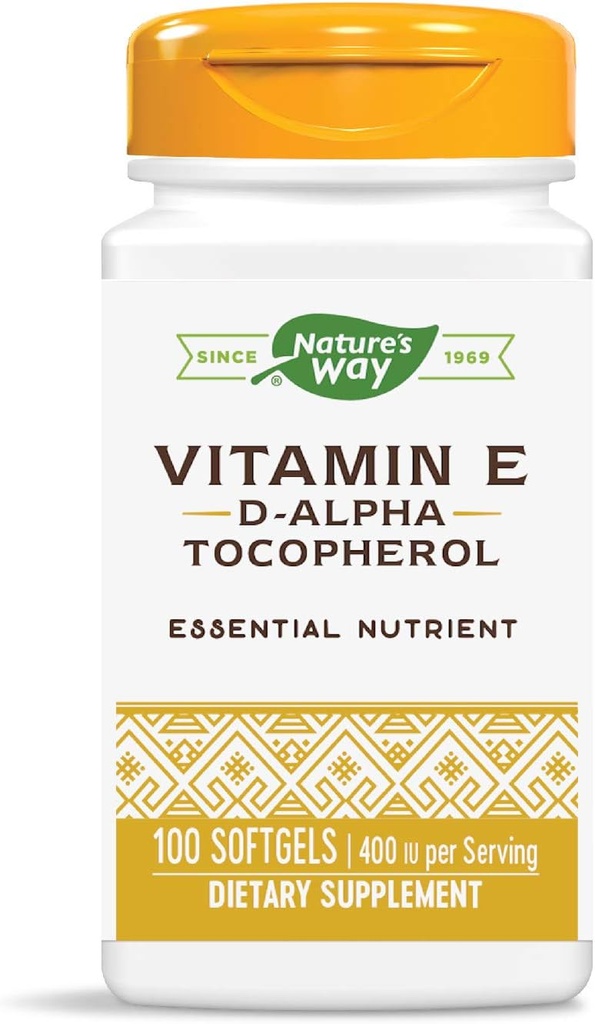 Doğanın Yol Vitamini E D-Alpha Tocopherol - hizmet başına 268 mg - Antioksit - Kalp Kas Hücreleri için Temel Nutrient* - Gluten Free - 100 Softgels
