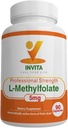 INVITA L-Methylfolate - Επαγγελματική Δύναμη Ενεργό Φολικό Μεθύλιο - 5-MTHF συμπλήρωμα για την ενέργεια, Mood & ανοσοποιητική υποστήριξη - Μη ΓΤΟ, Χωρίς γλουτένη, Χωρίς πληρωτικά (5 Mg)