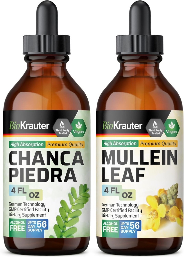 BIO KRAUTER Chanca Piedra Βάμμα 4 Fl. Oz. & Mullein Βάμμα 4 Fl. Oz.