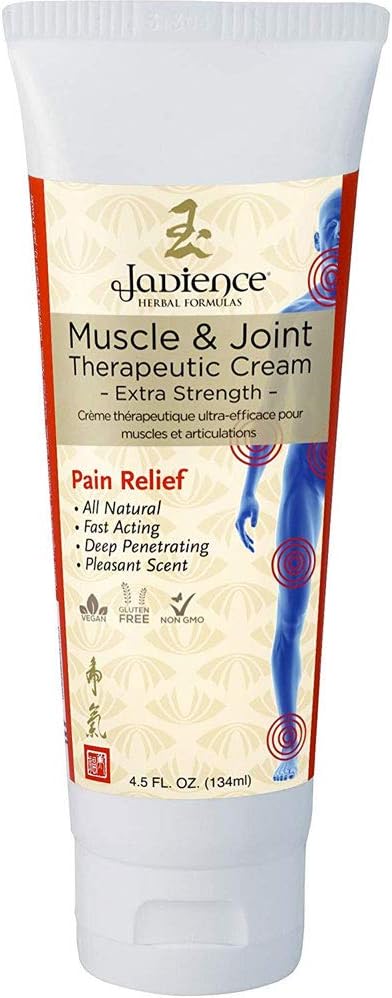 Jadience Muscle & Joint Therapeutic Pain Relief Cream Analgesic for Lower Back Neck Elbow Knee Muscle Arthritis Inflammation pain relief and recovery Natural Eastern Royal Asian Family Formula 4.5 oz