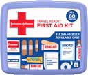 BAND-AID Brand Travel Ready Portable Emergency First Aid Kit for Minor Yara Care, Perfect for Home, Car, Travel, Camping Essentials & Açık Acil Kit, 80 Adet