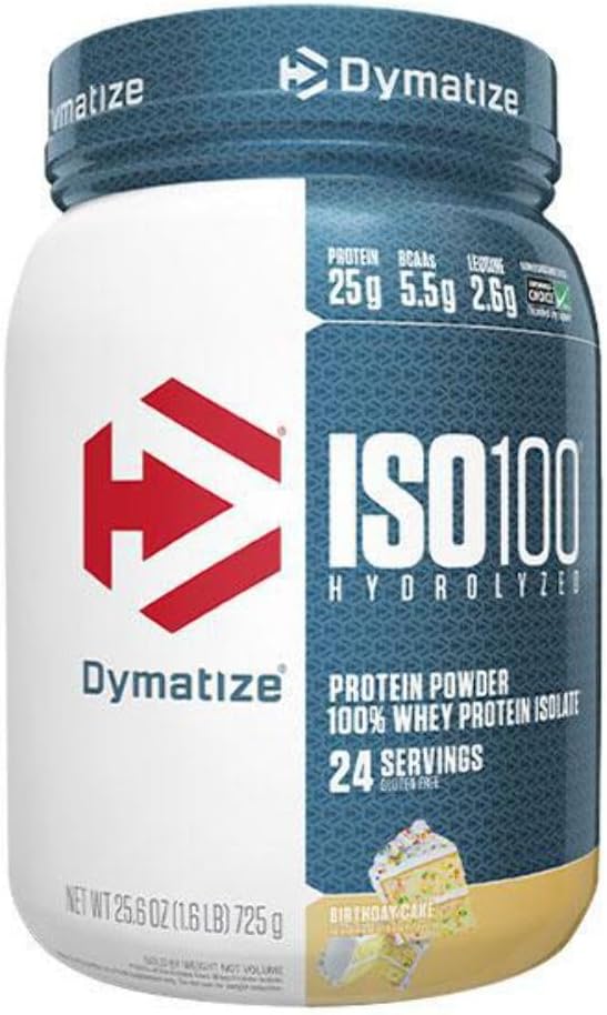 ISO 100 Whey proteini Tozunu 25g ile tedavi et, 100% Whey Isolate, Gluten Free, Hızlı Digesting, Doğum Günü Kek, 1.6 Pound