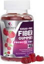 Prebiyotik Fiber Gummies 4g - Sugar Free Gummy Fiber Supplement for Adult's Digestive Health & Regularity Support - Natural Raspberry Flavor, Plant Based Mix, Non-GMO & Gluten Free - 60 Gummies