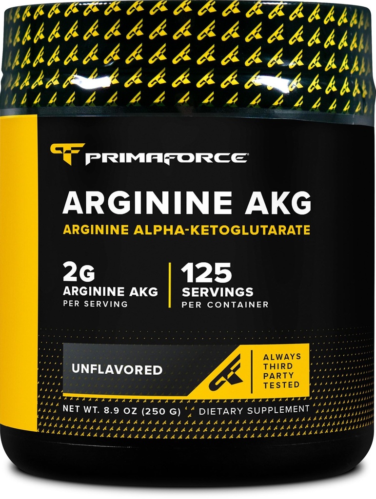 PrimaForce AAKG Arginine Toz, 250 gram (L-Arginine ve Alfa-Ketoglutarate Acid) Premium Workout Supplement, Non-GMO, Vegan, Gluten Free