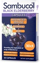 Sambucol Black Elderberry Capsules - Gelişmiş Immune, C ve çinko, Elderberry Capsules, Immune Support Supplement, Black Elderberry Supplements, Gluten Free, Easy to Swallow Capsules - 30 Count