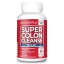 Sağlık Plus Super Colon Cleanse Night Formula Digestive Support | Probiyotikler ve Valerian Kökleri ile Bloating'ı Uyku için Azaltılması için Açıklama Yardımı | 1 Cleanse, 60 Capsules