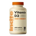 Beslenme Vitamini D 5000 iu - 400 Premium Vitamin D3 Easy-Swallow Micro Tabletleri - Yüksek Güçlü Cholecalciferol VIT D3 5000iu - Vegetarian Supplement - İngiltere'de Yap