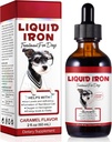 Köpekler için sıvı Iron Drops, Sıvı Demir Supplements For Dogs Supports Anemi, Blood Health, Low Enery Seviyelerini Geliştirin ve Lethargy - Pet Materials Dog Vitaminleri - 60 ml /Caramel Flavor Vitaminleri