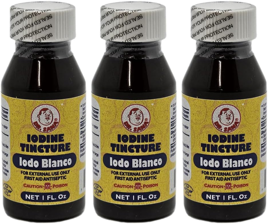 renklileştirilmiş Iodine Tincture. İlk Yardım Küçük Yararlılar, Cuts, Bruises ve Burns. 1 fl.oz. Paket 3
