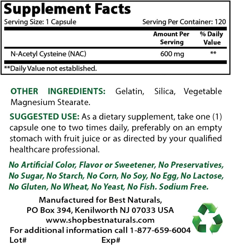 En İyi Doğallar NAC 600 mg & Quercetin 1000 mg