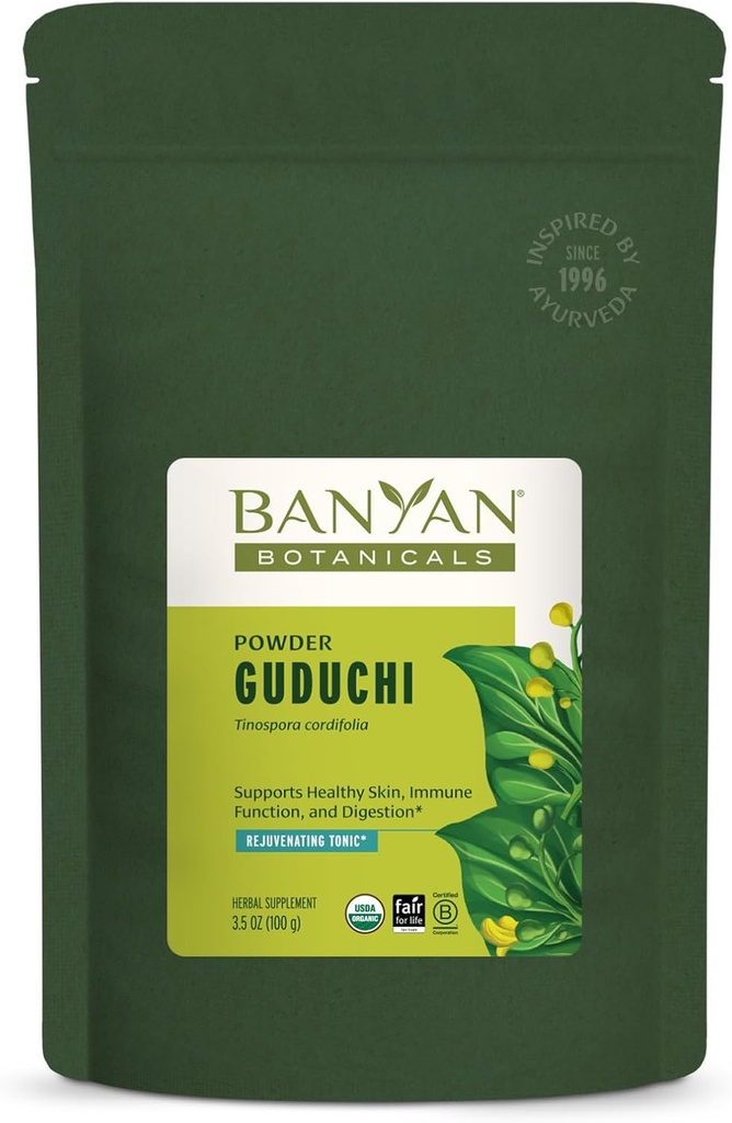 Banyan Botanikleri Organik Guduchi Toz – Organik Immune Health Supplement – Doğal Detox için Dengeli Digestion & Health Skin* – 3.5 oz – non-GMO Sustainable Sourced Vegan FFL