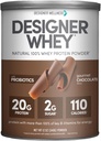Σχεδιαστής Wellness, Designer Whey, Φυσική σκόνη πρωτεΐνης Whey με προβιοτικά, ίνες και βασικό B-βιταμίνες για την ενέργεια, χωρίς γλουτένη, σοκολάτα Gourmet, 12oz
