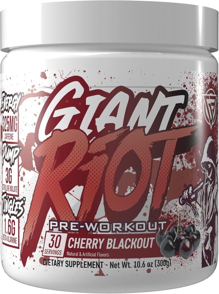 Dev Riot Pre-Workout Toz (30 hizmet, Cherry Blackout)