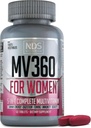 NDS Nutrition MV360 For Women, 5-in-1 Complete Multivitamin for Women with Essential Women’s Vitamins for Energy, Digestion, Toning, Immune Support, & Women’s Health & Beauty, 60 Tablets, 30 Servings