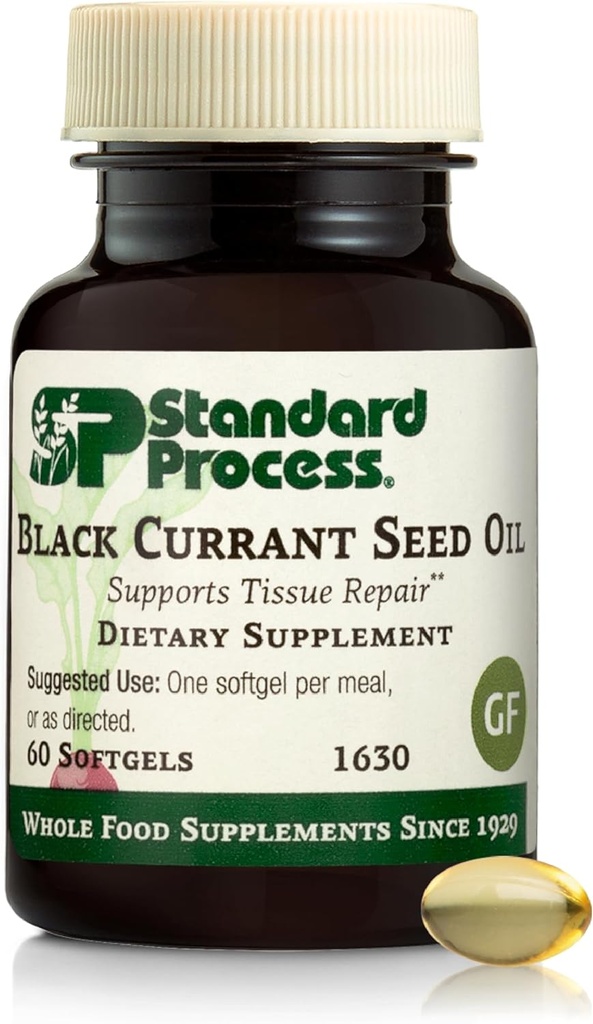 Standart Süreç Black Currant Tohum Yağı - Kan Akışı ve Sağlık Destek - Sağlıklı Immune Sistem Fonksiyonları - Doğal Doku Bakım - Gluten-Free - 60 Softgels (60 Hizmet)