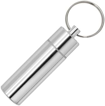 Φορητό Pill Organizer Μικρό κουτί ταξιδιών Keychain Mini Daily Pill θήκη δοχείου, Αδιάβροχη Μεταλλικά Χάπια κάτοχος ιατρικής Μπουκάλι για συμπληρώματα, χάπια, βιταμίνες και φαρμακευτική αγωγή (Medium)