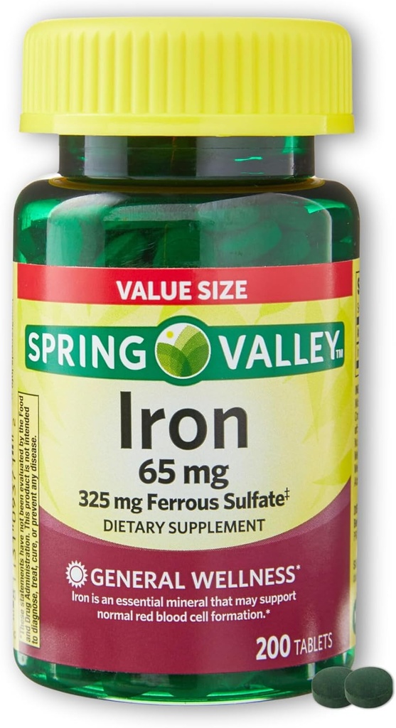 Iron 65 mg Ferrous Sulfate- 200 Tabletler (Polonyanın Paketi)