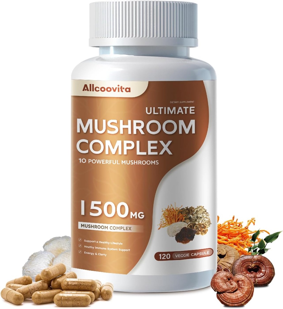 Mushroom Kompleksi 120 Capsules - Beyin, Enerji, Focus Pills